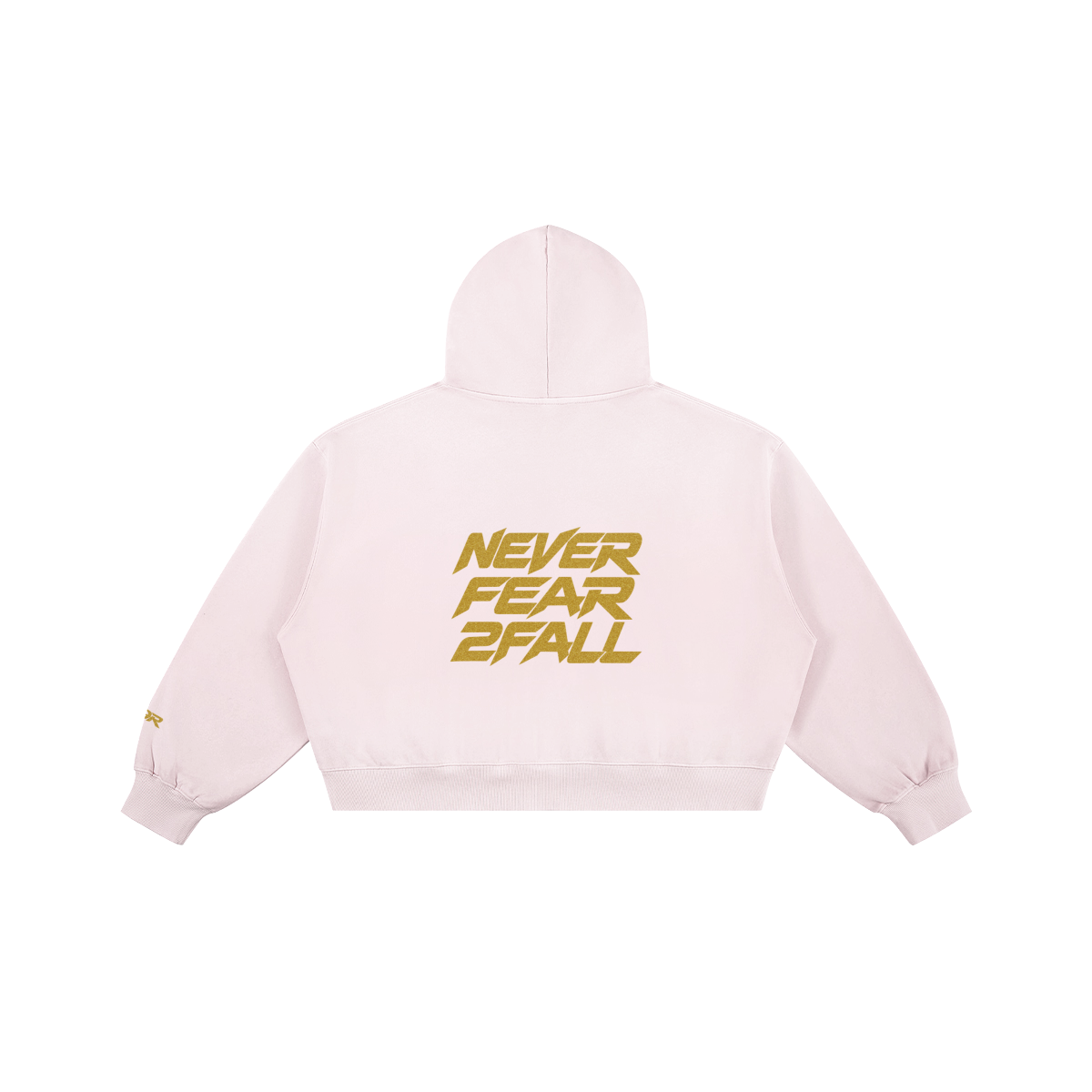 SUÐR Glitter Girls Boxy Hoodie 420g in Rosé – Rückansicht