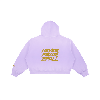 SUÐR Glitter Girls Boxy Hoodie 420g in Lavendel – Rückansicht
