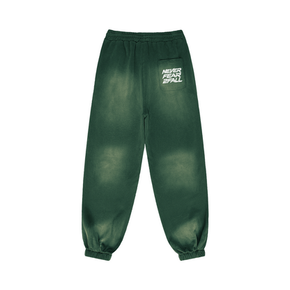 SUÐR Glow Sweatpants 400g in Mineralgrün – Rückansicht