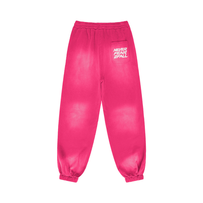 SUÐR Glow Sweatpants 400g in Dunkelrosa – Rückansicht