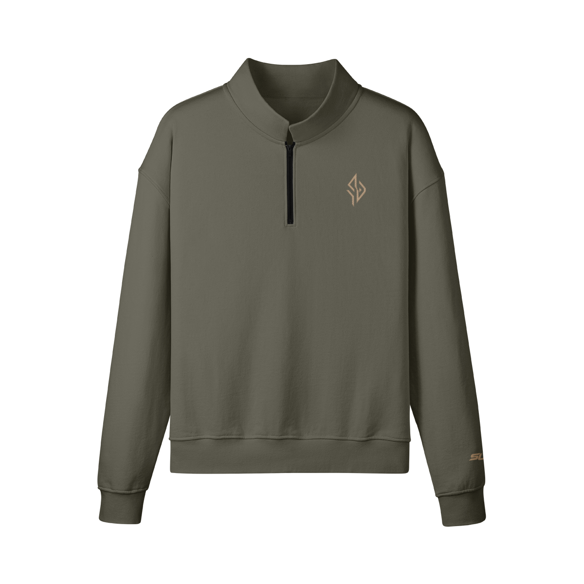SUÐR Half-Zip Sweater in Charcoal Grey