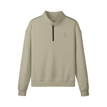 SUÐR Half-Zip Sweater in Camel