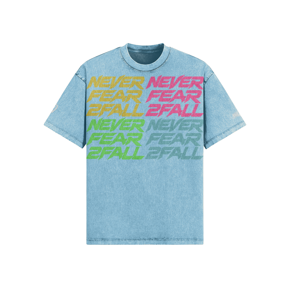 SUÐR Never Fear 2Fall Tee in Pastel Blue