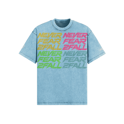 SUÐR Never Fear 2Fall Tee in Pastel Blue