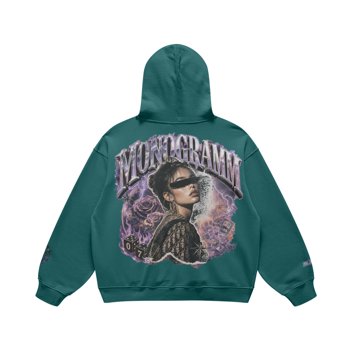 Backpiece 0702 Hoodie mit grossem Rückenmotiv – SUÐR
